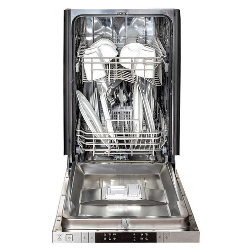 ZLINE 18 in. Top Control Dishwasher in White Matte Stainless Steel DW-WM-18