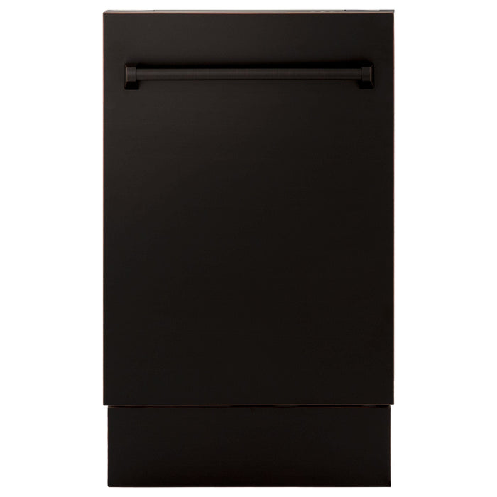 ZLINE 18 in. Top Control Tall Dishwasher In Oil Rubbed Bronze with 3rd Rack DWV-ORB-18