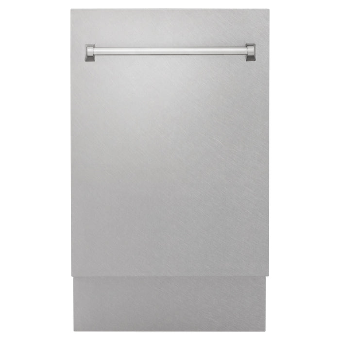 ZLINE 18 in. Top Control Tall Tub Dishwasher In DuraSnow Stainless Steel and 3rd Rack DWV-SN-18