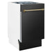 ZLINE 18-Inch Autograph Edition Tall Tub Dishwasher in Black Stainless Steel with Champagne Bronze Handle (DWVZ-BS-18-CB)