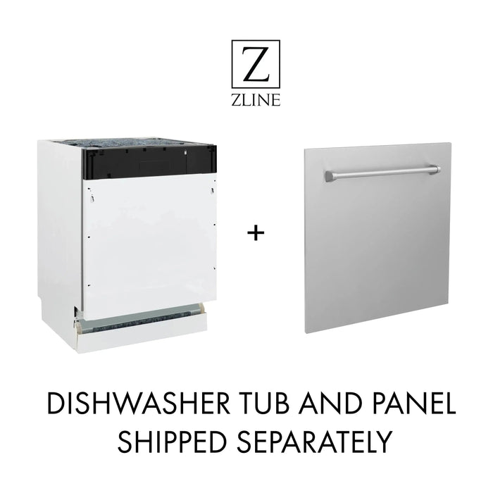 ZLINE 18-Inch Autograph Edition Tall Tub Dishwasher in Black Stainless Steel with Gold Handle (DWVZ-BS-18-G)