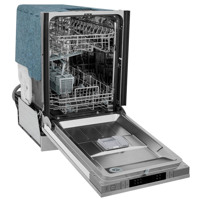 ZLINE 18-Inch Dishwasher in DuraSnow Stainless Steel with Stainless Steel Tub and Traditional Style Handle (DW-SN-H-18)