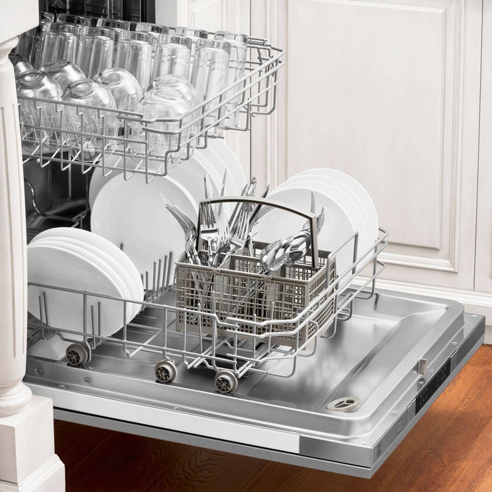 ZLINE 18-Inch Dishwasher in DuraSnow Stainless Steel with Stainless Steel Tub and Traditional Style Handle (DW-SN-H-18)