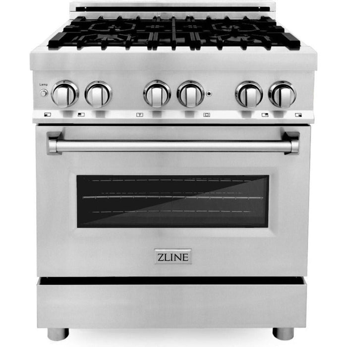 ZLINE 2-Piece Appliance Package - 30 In. Dual Fuel Range, Over-the-Range Microwave, 2KP-RAOTRH30