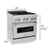 ZLINE 2-Piece Appliance Package - 30 In. Dual Fuel Range, Over-the-Range Microwave, 2KP-RAOTRH30