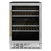 ZLINE 24" Autograph Dual Zone 44-Bottle Wine Cooler in Stainless Steel with Champagne Bronze Accents, RWVZ-UD-24-CB