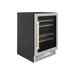 ZLINE 24" Autograph Dual Zone 44-Bottle Wine Cooler in Stainless Steel with Gold Accents, RWVZ-UD-24-G