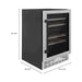 ZLINE 24" Autograph Dual Zone 44-Bottle Wine Cooler in Stainless Steel with Matte Black Accents, RWVZ-UD-24-MB