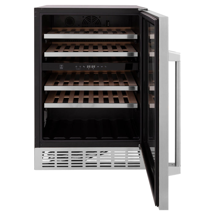 ZLINE 24" Dual Zone 44-Bottle Wine Cooler in Stainless Steel - Monument Series, RWV-UD-24