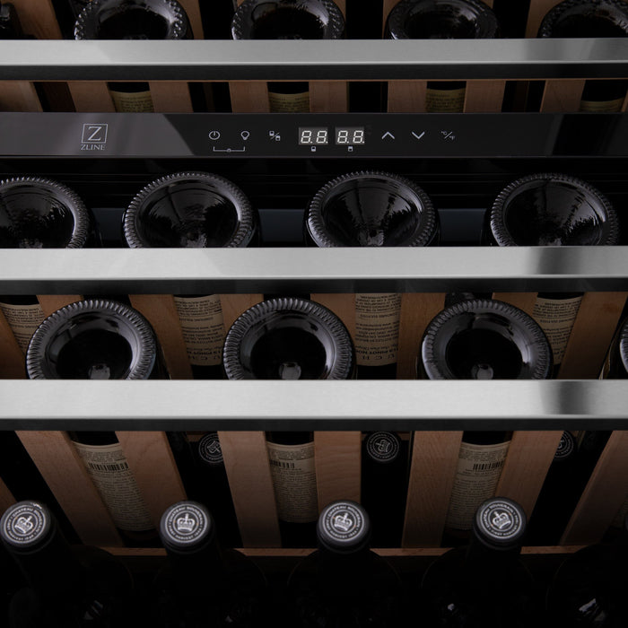 ZLINE 24" Dual Zone 44-Bottle Wine Cooler in Stainless Steel - Monument Series, RWV-UD-24