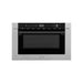 ZLINE 24 In. 1.2 cu. ft. Built-in Microwave Drawer with a Traditional Handle in Fingerprint Resistant Stainless Steel and Matte Black Accents, MWDZ-1-SS-H-MB