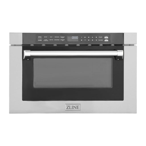 ZLINE 24 In. 1.2 cu. ft. Built-in Microwave Drawer with a Traditional Handle in Stainless Steel, MWD-1-H