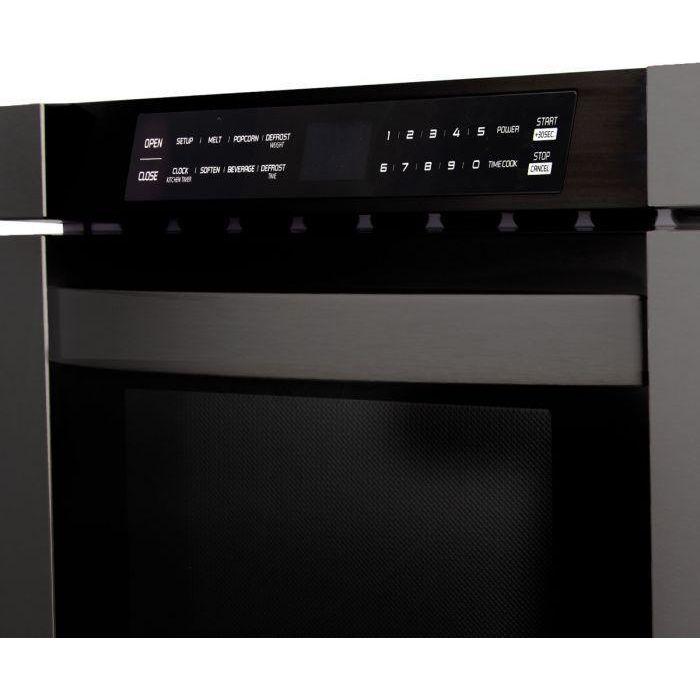 ZLINE 24 in. 1.2 Cu. Ft. Microwave Drawer In Black Stainless Steel MWD-1-BS