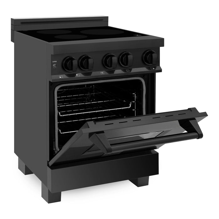 ZLINE 24 In. 2.8 cu. ft. Induction Range with 3 Element Stove and Electric Oven in Black Stainless Steel, RAIND-BS-24