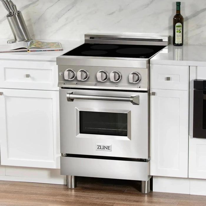 ZLINE 24 In. 2.8 cu. ft. Induction Range with a 3 Element Stove and Electric Oven in Stainless Steel, RAIND-24