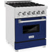 ZLINE 24 in. 2.8 cu. ft. Professional Range with Gas Burner and Electric Oven DuraSnow Stainless Steel with Blue Gloss Door RAS-BG-24