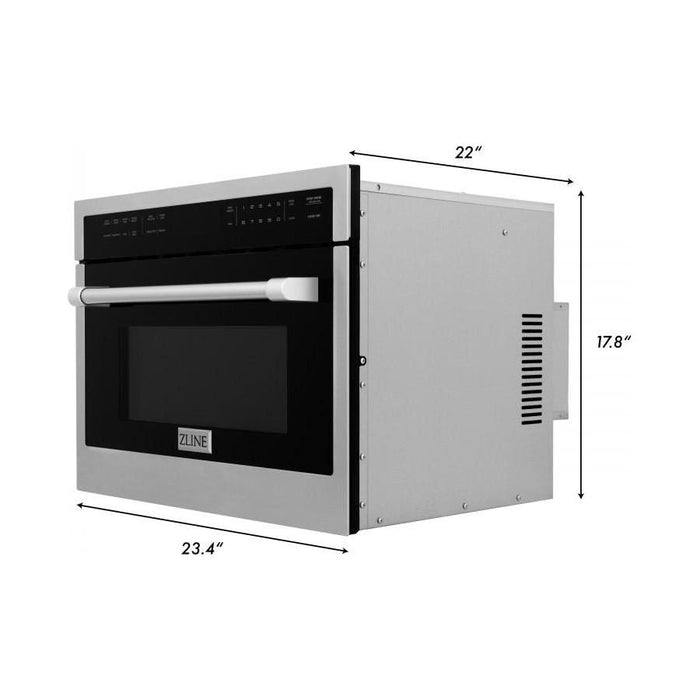 ZLINE 24 in. Built-in Convection Microwave Oven in Stainless Steel with Speed and Sensor Cooking MWO-24