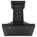 ZLINE 24 in. Convertible Vent Wall Mount Range Hood In Black Stainless Steel with Crown Molding BSKBNCRN-24