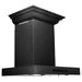 ZLINE 24 in. Convertible Vent Wall Mount Range Hood In Black Stainless Steel with Crown Molding BSKENCRN-24