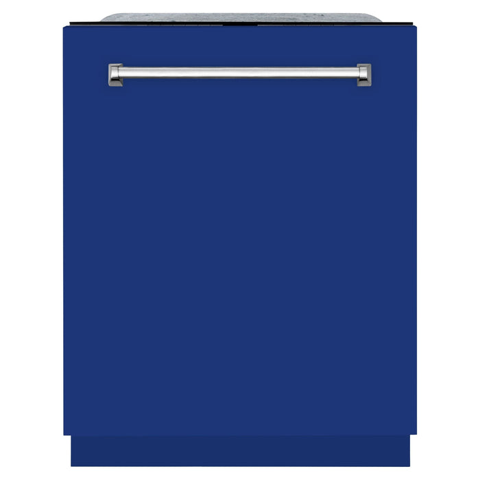 ZLINE 24 In. Monument Series 3rd Rack Top Touch Control Dishwasher in Blue Gloss, 45dBa, DWMT-BG-24