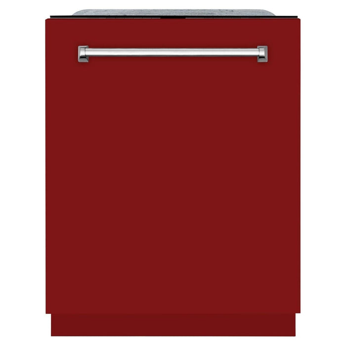 ZLINE 24 In. Monument Series 3rd Rack Top Touch Control Dishwasher in Red Gloss, 45dBa, DWMT-RG-24