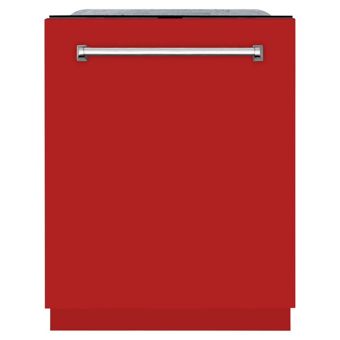 ZLINE 24 In. Monument Series 3rd Rack Top Touch Control Dishwasher in Red Matte, 45dBa, DWMT-RM-24