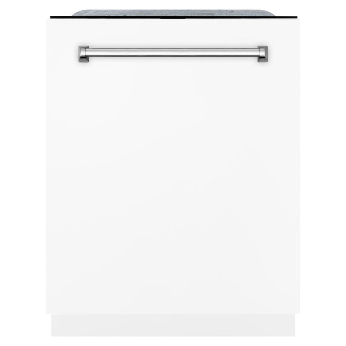 ZLINE 24 In. Monument Series 3rd Rack Top Touch Control Dishwasher in White Matte, 45dBa, DWMT-WM-24