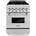 ZLINE 24 in. Professional Gas Burner/Electric Oven Stainless Steel Range with Brass Burners RA-BR-24