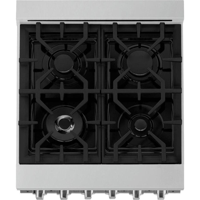 ZLINE 24 In. Professional Gas Range In Stainless Steel With Black Matte Door, RG-BLM-24