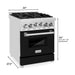 ZLINE 24 In. Professional Gas Range In Stainless Steel With Black Matte Door, RG-BLM-24