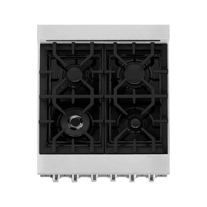 ZLINE 24 In. Professional Gas Range In Stainless Steel With DuraSnow® Stainless Steel Door, RG-SN-24