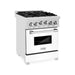 ZLINE 24 In. Professional Gas Range In Stainless Steel With White Matte Door, RG-WM-24