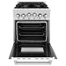 ZLINE 24 In. Professional Gas Range In Stainless Steel With White Matte Door, RG-WM-24