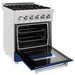 ZLINE 24 in. Professional Range with Gas Burner and Electric Oven In DuraSnow with Blue Matte Door RAS-BM-24