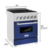 ZLINE 24 in. Professional Range with Gas Burner and Electric Oven In DuraSnow with Blue Matte Door RAS-BM-24