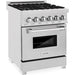 ZLINE 24 in. Professional Range with Gas Burner and Electric Oven In DuraSnow with Red Gloss Door RAS-RG-24