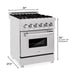 ZLINE 24 in. Professional Range with Gas Burner and Electric Oven In DuraSnow with Red Gloss Door RAS-RG-24