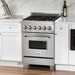 ZLINE 24 in. Professional Range with Gas Burner and Electric Oven In DuraSnow with Red Matte Door RAS-RM-24