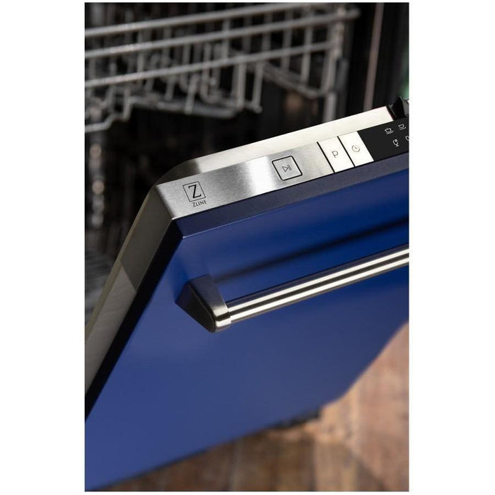 ZLINE 24 in. Top Control Dishwasher In Blue Matte with Stainless Steel Tub DW-BM-24