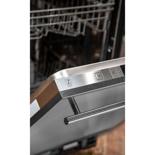 ZLINE 24 in. Top Control Dishwasher In DuraSnow Finished Stainless Steel with Traditional Handle DW-SN-H-24