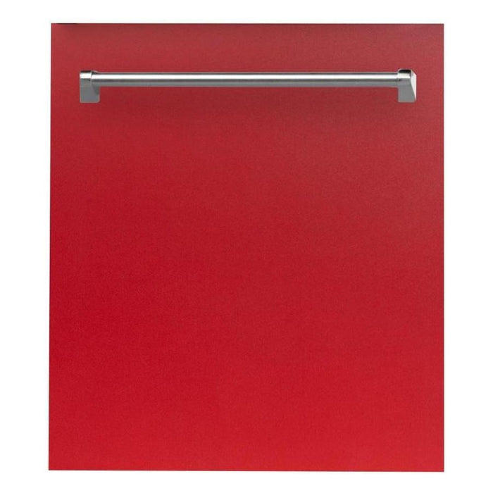 ZLINE 24 in. Top Control Dishwasher In Red Matte with Stainless Steel Tub DW-RM-24