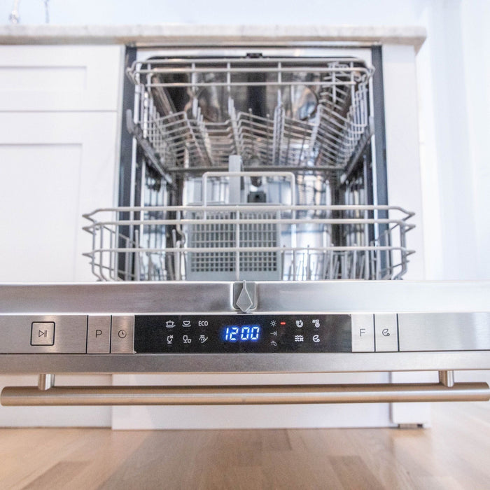 ZLINE 24 in. Top Control Dishwasher in Stainless Steel and Traditional Style Handle DW-304-H-24