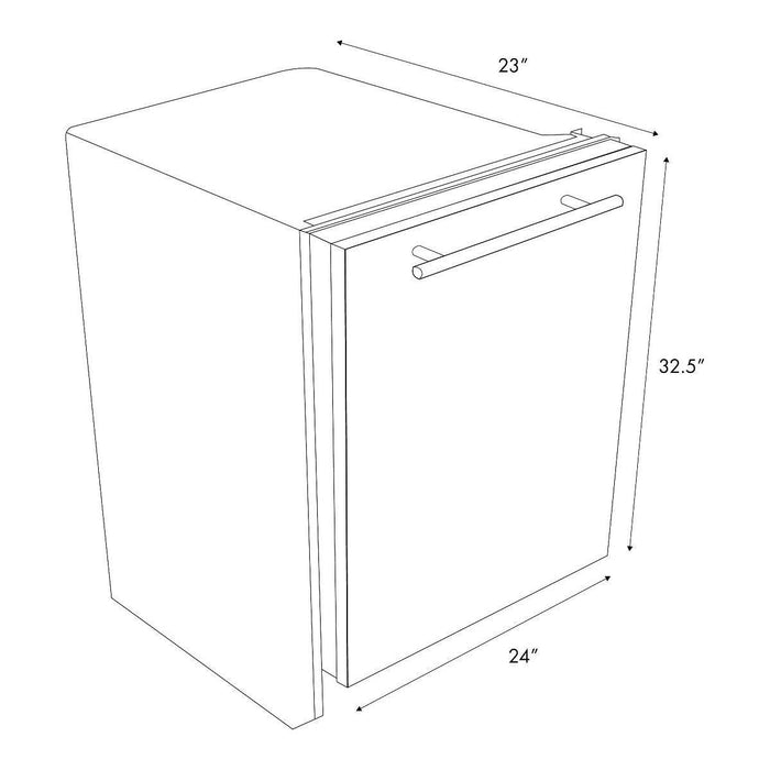 ZLINE 24 in. Top Control Dishwasher In Unfinished Wood with Stainless Steel Tub DW-UF-24