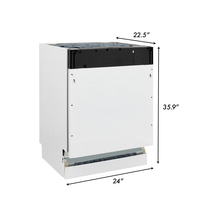 ZLINE 24 in. Top Control Tall Dishwasher In White Matte with 3rd Rack DWV-WM-24