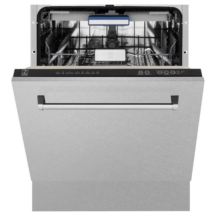 ZLINE 24 in. Top Control Tall Tub Dishwasher In DuraSnow Stainless Steel and 3rd Rack DWV-SN-24