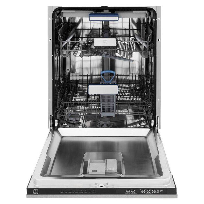 ZLINE 24 in. Top Control Tall Tub Dishwasher In DuraSnow Stainless Steel and 3rd Rack DWV-SN-24