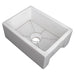 ZLINE 24 in. Venice Farmhouse Apron Front Reversible Single Bowl Fireclay Kitchen Sink with Bottom Grid in White Gloss FRC5120-WH-24