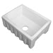 ZLINE 24 in. Venice Farmhouse Apron Front Reversible Single Bowl Fireclay Kitchen Sink with Bottom Grid in White Gloss FRC5120-WH-24