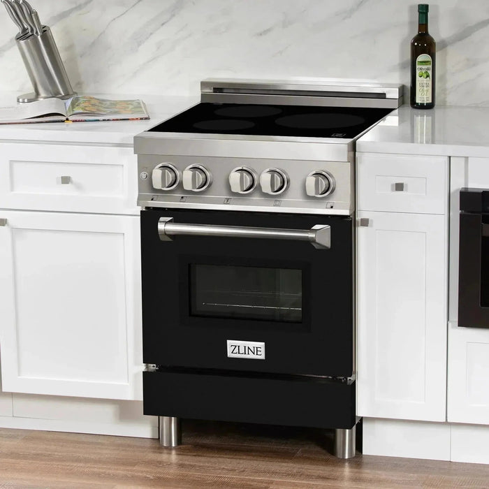 ZLINE 24 Inch 2.8 cu. ft. Induction Range with a 3 Element Stove and Electric Oven In Black Matte RAIND-BLM-24