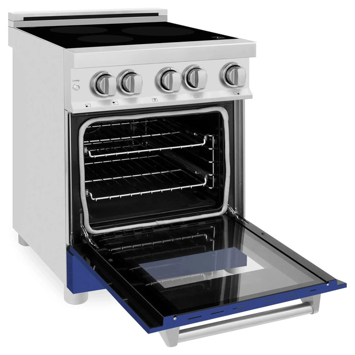 ZLINE 24 Inch 2.8 cu. ft. Induction Range with a 3 Element Stove and Electric Oven in Blue Matte, RAIND-BM-24